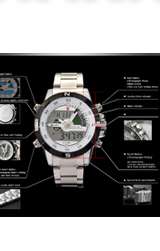SHARK Luxury Date Analog LED Display Mens Sports Quartz Wrist Army 