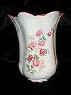 FINE BONE CHINA VASE ST GEORGE IN ENGLAND WHITE WITH PINK ROSES 