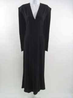NWT MORGAN LE FAY Black Silk Long Dress Sz M $870  