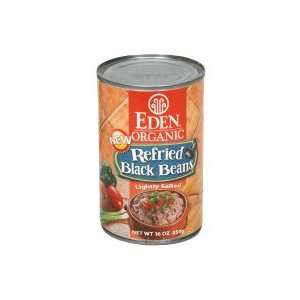  Eden Organic Refried Black Beans, Lightly Salted, 16 oz 