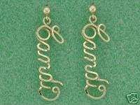 Personalized Name Earrings Gold Sterling Silver Jewelry  