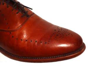   Weybridge Brogue Lace Up Cognac Leather Ox Mens Shoes 12 3E $325