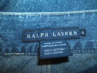 NEW RALPH LAUREN Jean SEXY RARE Skirt 4 Womens Designer Long Blue Jean 
