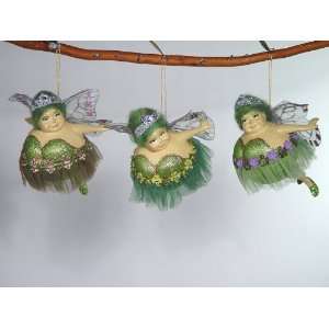   butterfly fat fairy bank green Christmas ornament