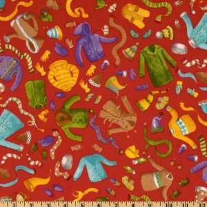  44 Wide Moda Winter Wonderland Clothes Red Fabric By The 