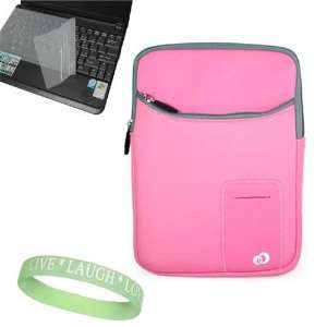  Pink 3 Pocket Notebook Carrying Case for Acer Aspire One 
