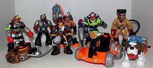 FISHER PRICE RESCUE HEROES LOT W/ACCESSORIES MATTEL LITTLE PEOPLE 