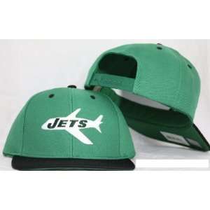  New York Jets Retro Logo Snapback Cap Hat Green Black 