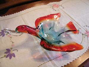 Collectible Art Glass Bird Bowl Candy Dish Decoration  