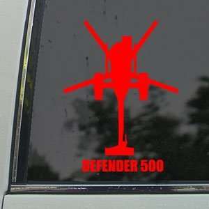  DEFENDER 500 Red Decal Military Soldier Window Red Sticker 