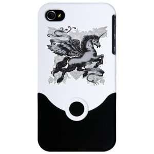  iPhone 4 or 4S Slider Case White Unicorn with Wings 