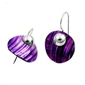  Stone Earrings   Purple Mother of Pearl   31 mm Jewelry