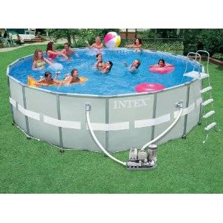  Intex 24 ft. by 52 Inch Round Metal Frame Swimming Pool 