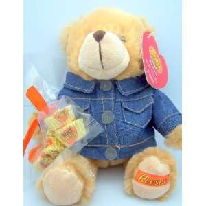  Reeses Peanut Butter Cup Plush Bear with Jean Jacket Amd 