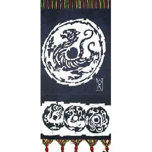 Chinese Batik Fabric Painting Letter Holder  Kitchen 