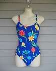 Cole of California Womens Blue Floral One Piece Swimsuit 8
