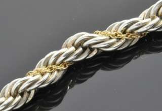 Rare Tiffany & Co Sterling Silver 18K Yellow Gold Spiral Rope Chain 