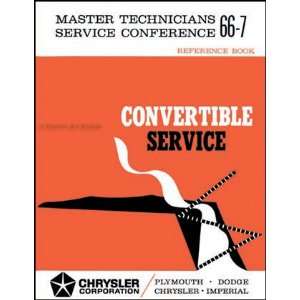  1966 Convertible Service Training Manual Reprint Coronet 