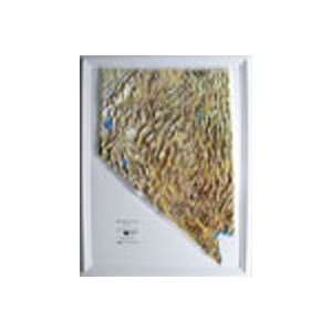   Raised Relief Map NCR Style with OAK WOOD Frame