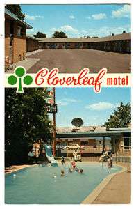 1968 Cloverleaf Motel Medicine Hat Alberta Canada Postcard PC  