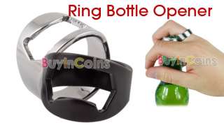 Stainless Steel Finger Ring Bottle Opener Beer Bar Tool  