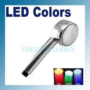   LED Lights Bathroom Bath Metallic Color Shower Head Brand New  
