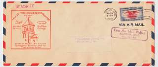 Bluffalo Ohio 1938 First Air Mail Pickup Cacheted Cover. Make 