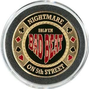  BAD Beat Solid Brass Poker Card Guard Protector Sports 
