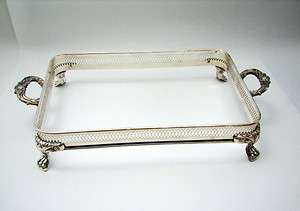 Vintage Silver Footed Serving Tray Stand  