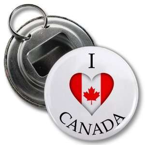   Canada World Flag 2.25 Inch Button Style Bottle Opener With Key Ring