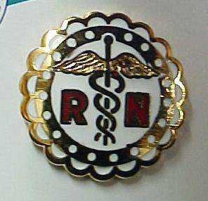 RN Registered Nurse Scalloped Medical Emblem Pin NIB  