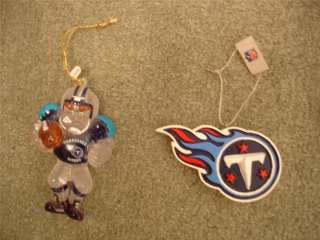 NWT Lot of 2 NFL Tennessee TITANS Christmas Ornaments  