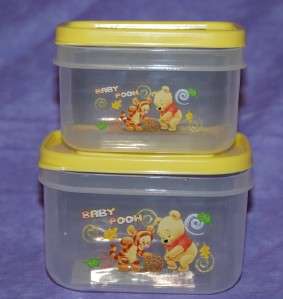 Disney 2pc Mini Storage Containers ~Baby Pooh & Tigger  