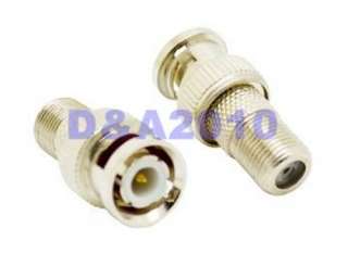 BNC male plug to F Type F female jack RF coaxial cable adapter 