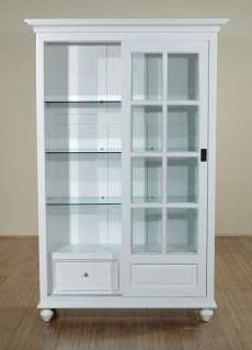 White Lighted China Curio Showcase Cabinet Bookcase mbc003w  