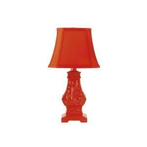   Red Lamp Polyresin 9 X 6 X 16 1/2 Clear Cord Set Of 2