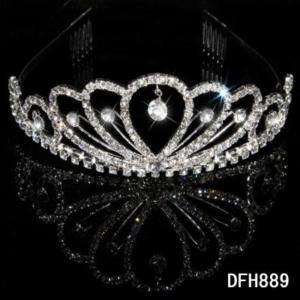 Wedding Bridal crystal veil tiara crown Headband HG0889  