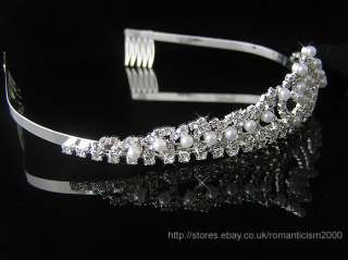 Wedding/Bridal crystal veil tiara crown headband CR1069  