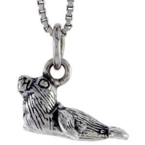  925 Sterling Silver Sea Lion Pendant (w/ 18 Silver Chain 