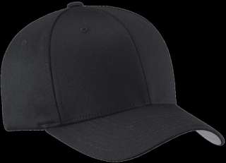 6277 FLEXFIT TWILL BASEBALL CAP HAT BLACK FITTED XXL  