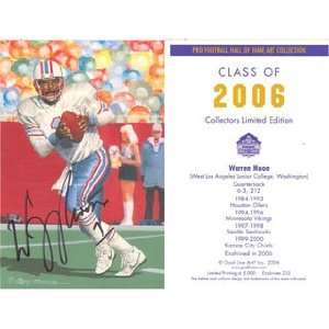 Signed Warren Moon Ball   Hall of Fame Art Collection 2006 