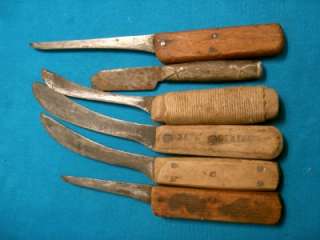 LOG 6 ANTIQUE INDIAN TRADE BUFFALO SKINNER CHEFS BUTCHER HUNTING KNIFE 