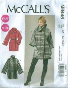 New McCalls Misses Plus Size Coats Jackets or Capes Sewing Pattern 