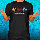 The Hunger Games Movie T Shirt Trilogy Logo Suzanne Collins Black Tee 