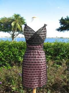 TOCCA GLAMOROUS PINK SILK BLACK LACE PARTY DRESS~NEW~4  