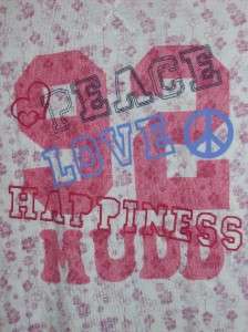 Mudd T Shirt Peace Love Happiness long sleeve L XL~UPic  