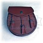 Tassel Brown Leather Sporran to wear with Kilt