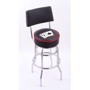 Aces 25 Double ring swivel bar stool with Chrome base and seat back 