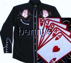 NEW Las Vegas Casino Poker Western Shirt, Bennys, XL  