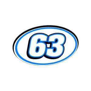  63 Number Jersey Nascar Racing   Blue   Window Bumper 